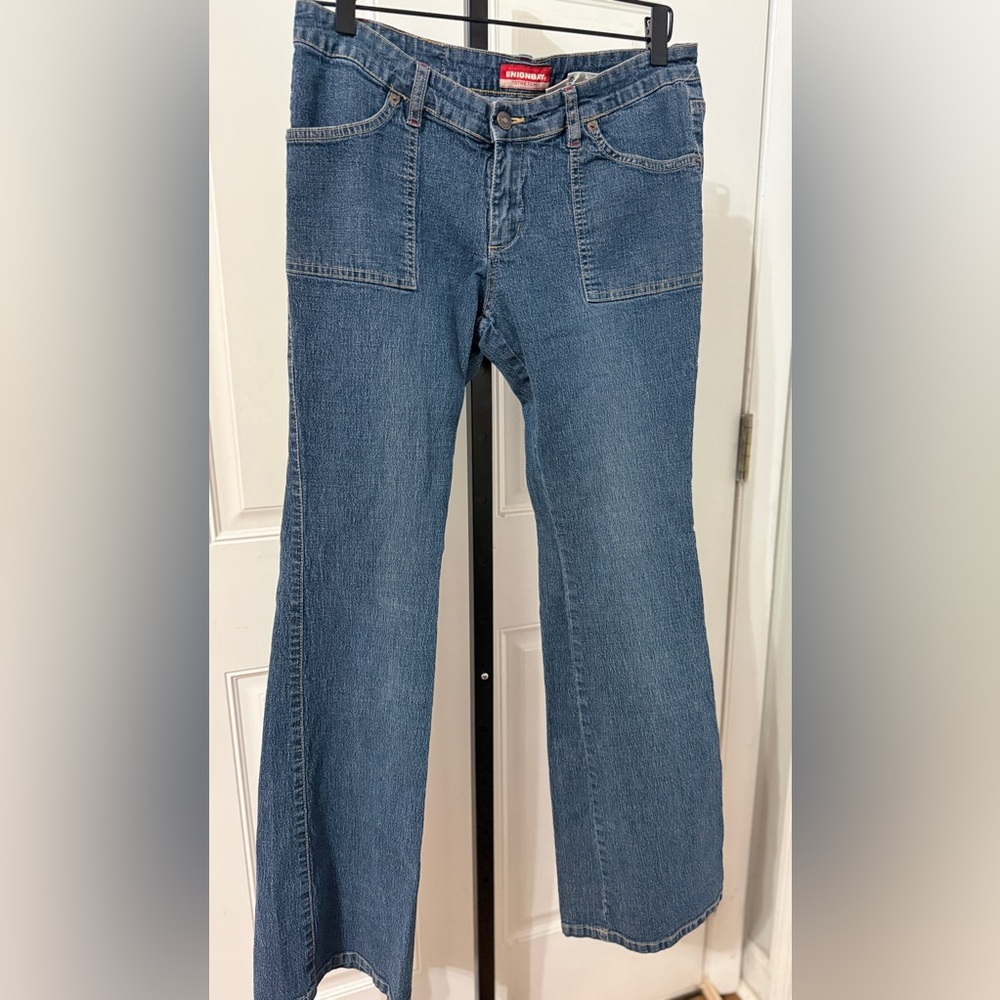 UNIONBAY Women's Blue Flare Wide-Leg Jeans